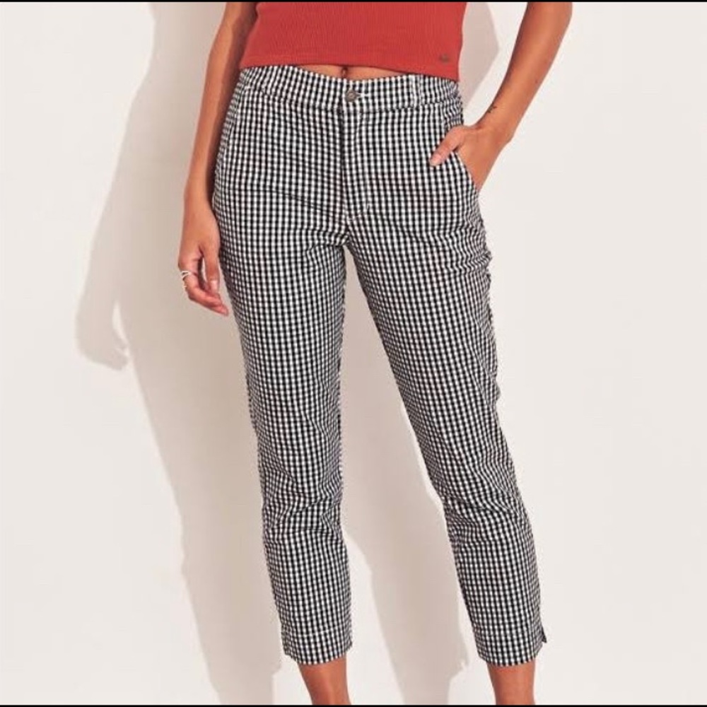 plaid hollister pants
